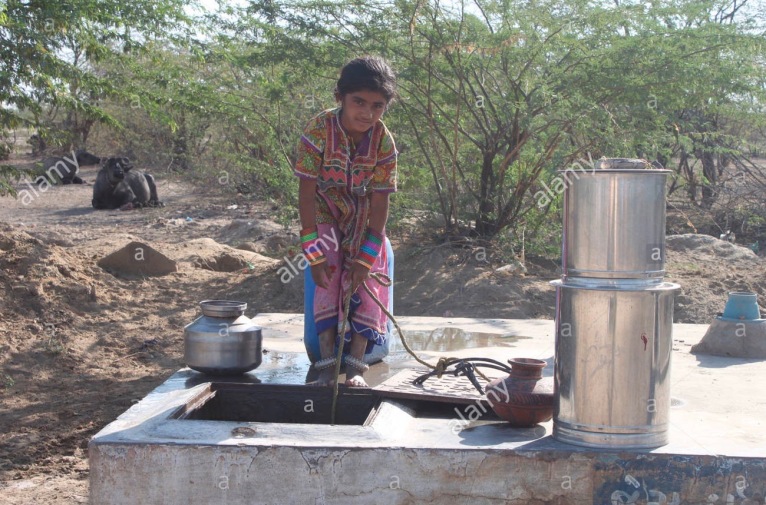 an-indian-girl-collecting-water-from-a-covered-well-in-gujarat-india-C2EG0B.jpeg